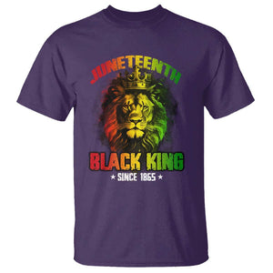Juneteenth Black King Since 1865 T Shirt Cool Awesome Lion Flag TS11 Purple Print Your Wear