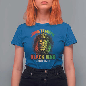 Juneteenth Black King Since 1865 T Shirt For Women Cool Awesome Lion Flag TS11 Royal Blue Print Your Wear