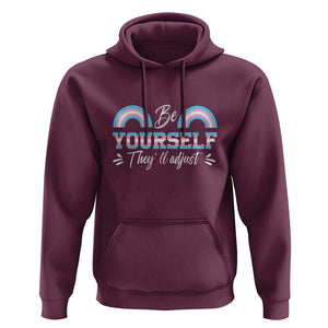 Transgender Hoodie Be Yourself They'll Adjust Vintage Rainbow Trans Pride Flag LGBT TS11 Maroon Print Your Wear