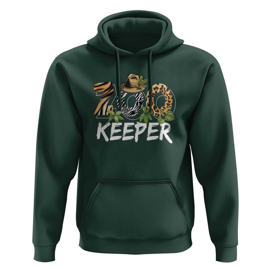 Zookeeper Hoodie Animals Cute Zoo Wildlife Lover TS11 Dark Forest Green Print Your Wear
