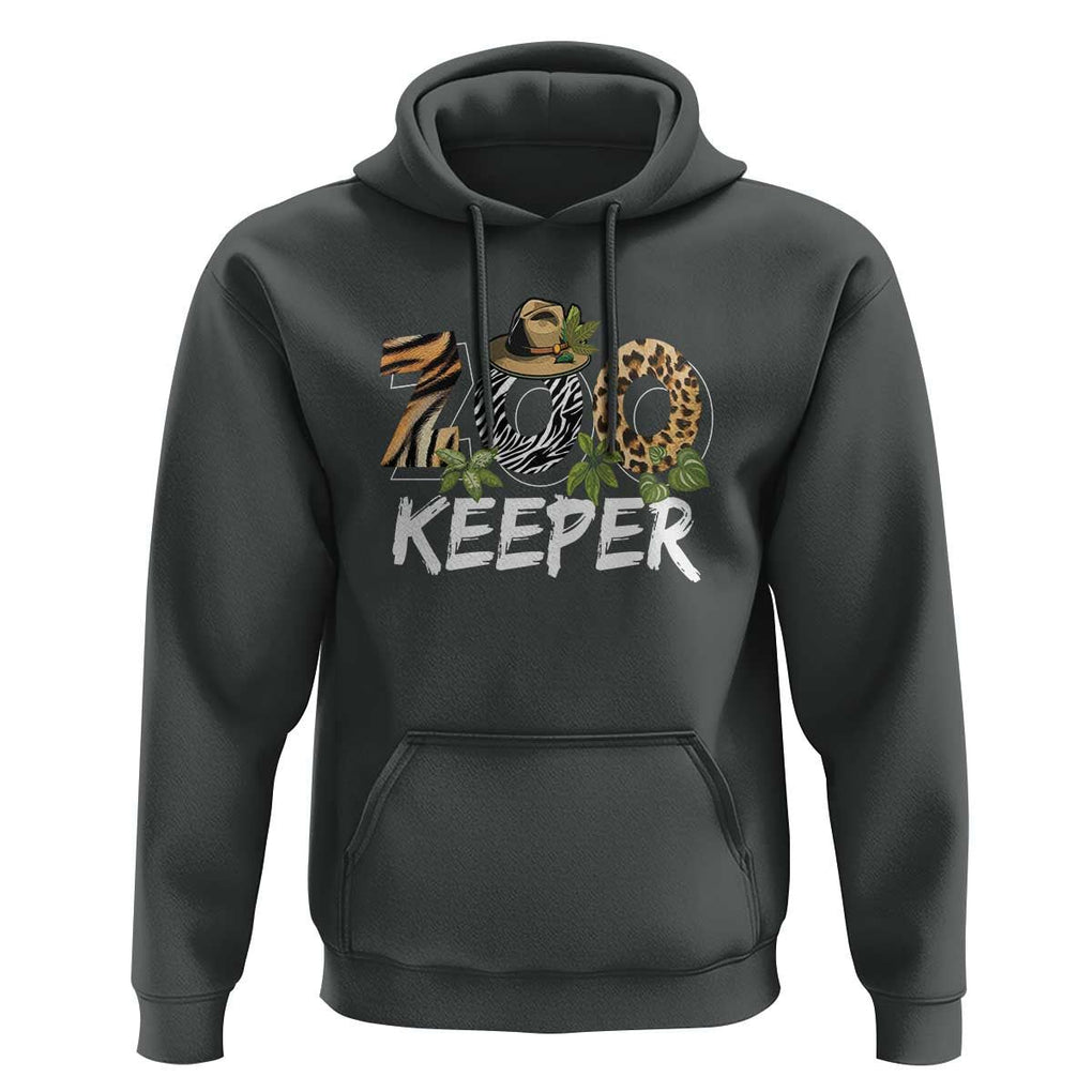 Zookeeper Hoodie Animals Cute Zoo Wildlife Lover TS11 Dark Heather Print Your Wear