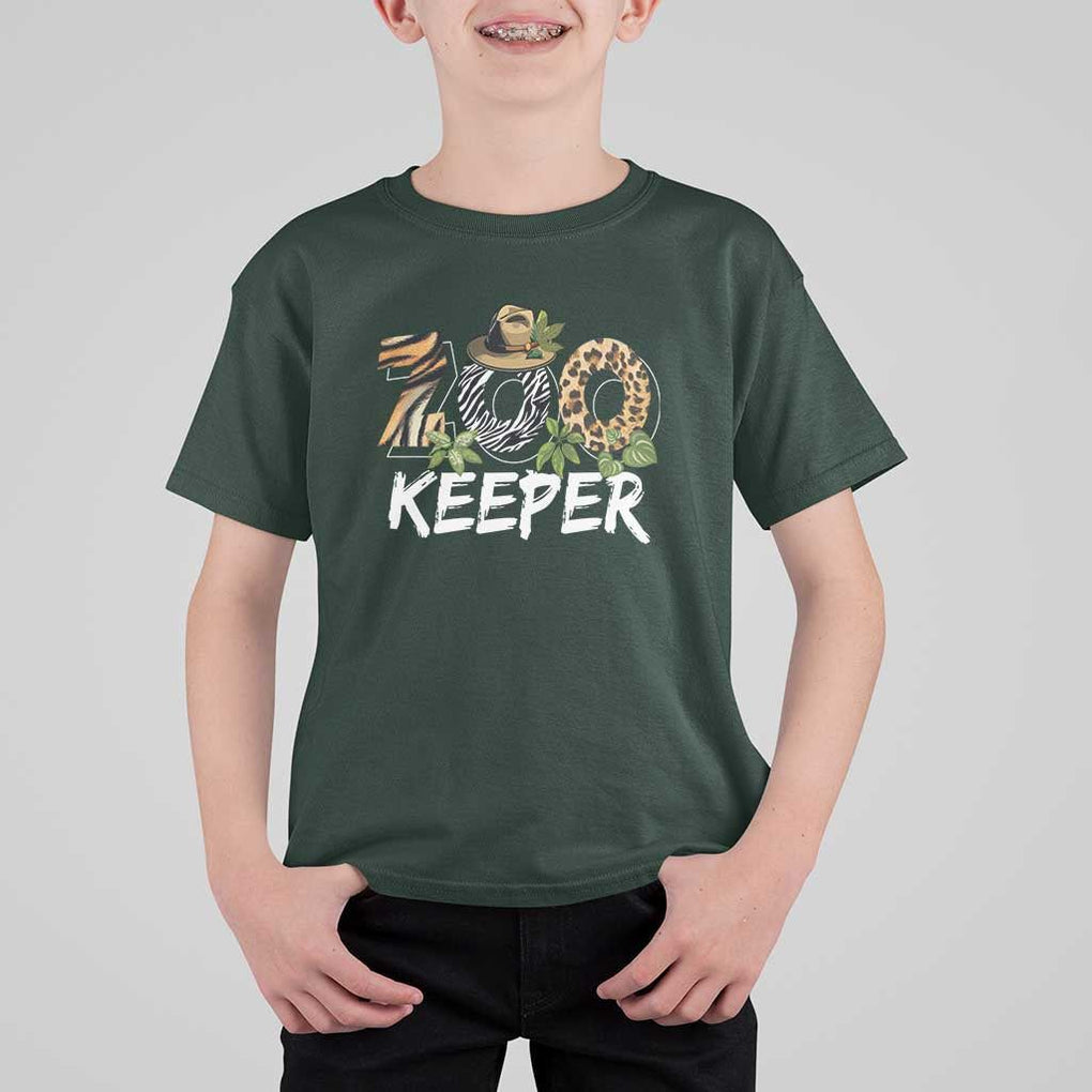 Zookeeper T Shirt For Kid Animals Cute Zoo Wildlife Lover TS11 Dark Forest Green Print Your Wear