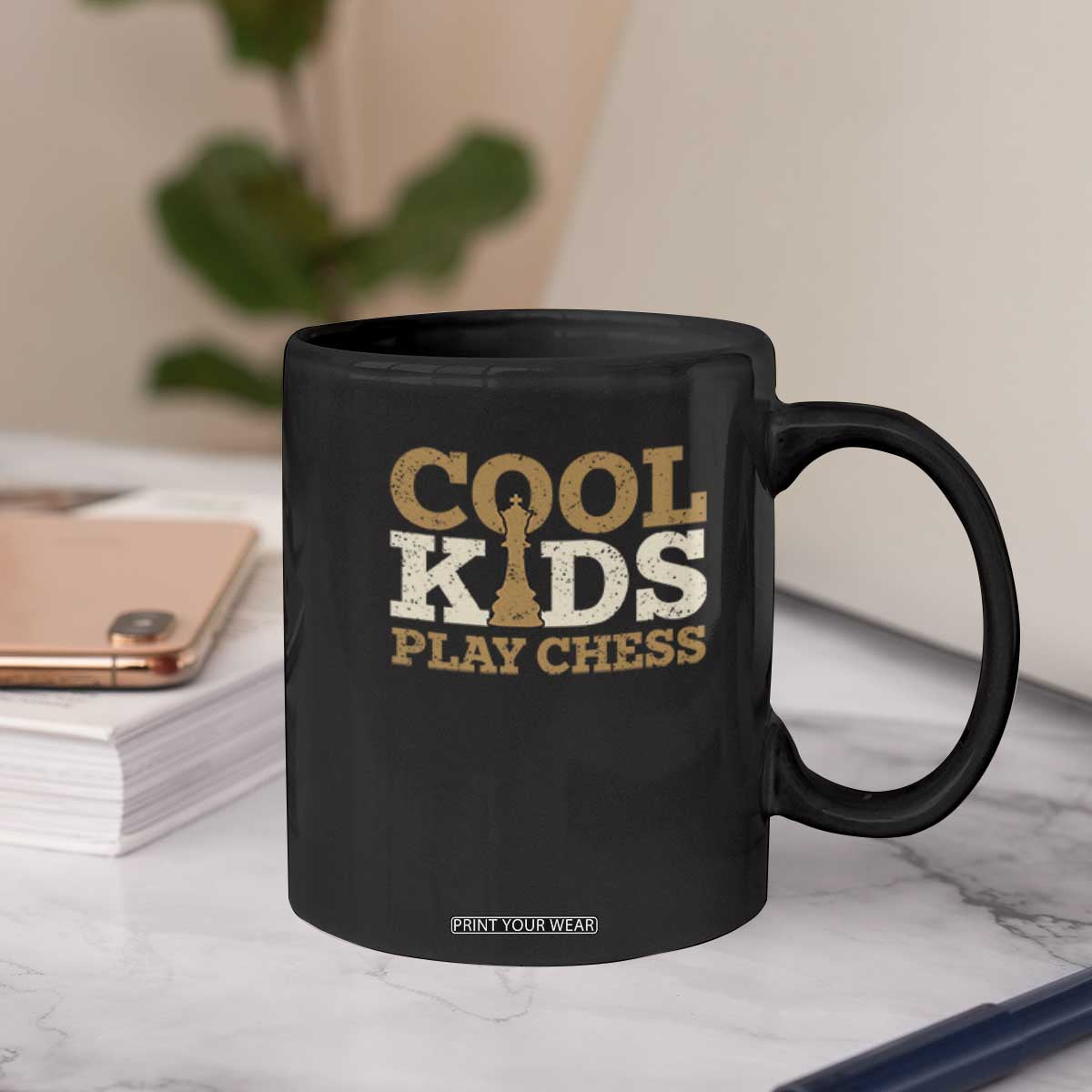 Chess Lover Coffee Mug Cool Kids Play Chess Vintage King