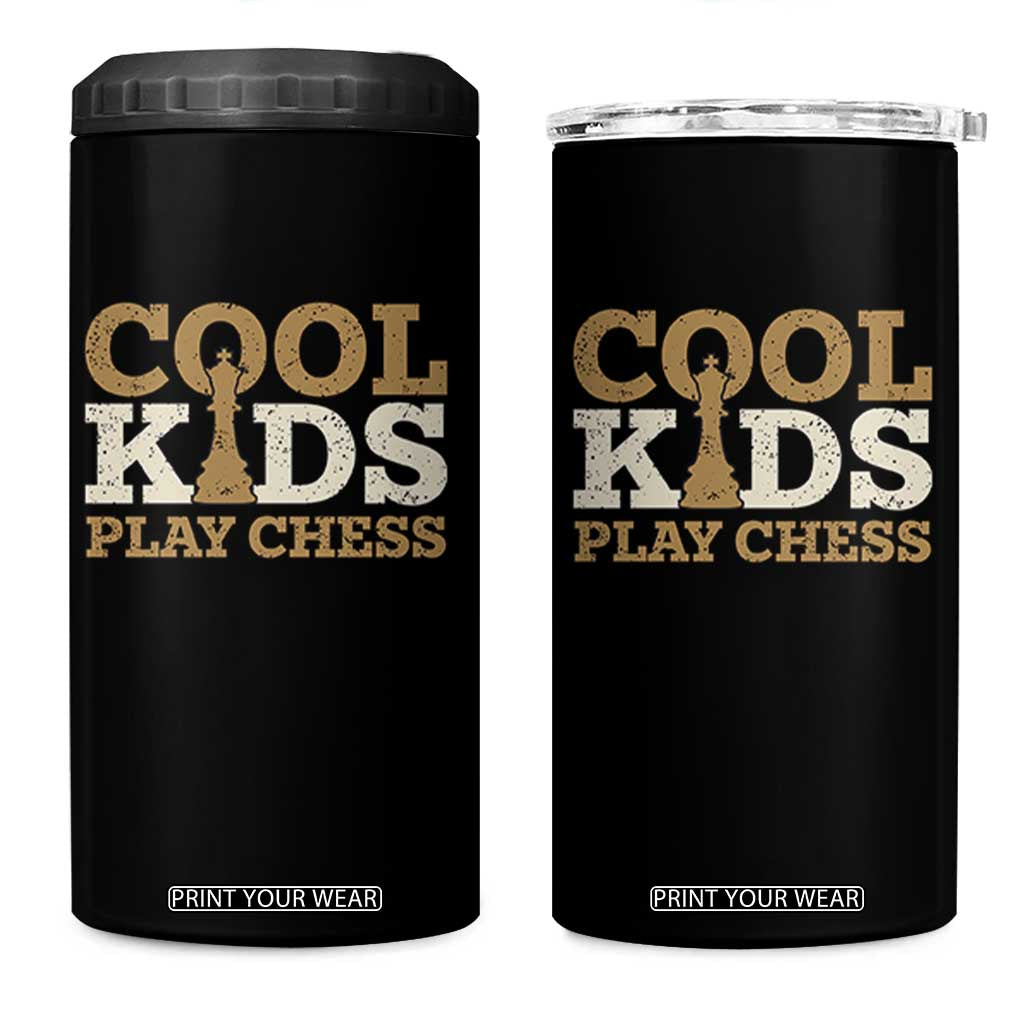 Chess Lover 4 in 1 Can Cooler Tumbler Cool Kids Play Chess Vintage King TS11 One Size: 16 oz Black Print Your Wear
