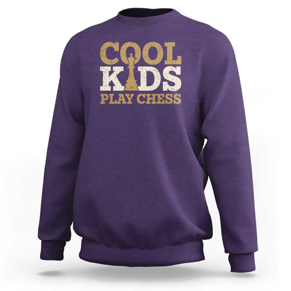 Chess Lover Sweatshirt Cool Kids Play Chess Vintage King TS11 Purple Print Your Wear