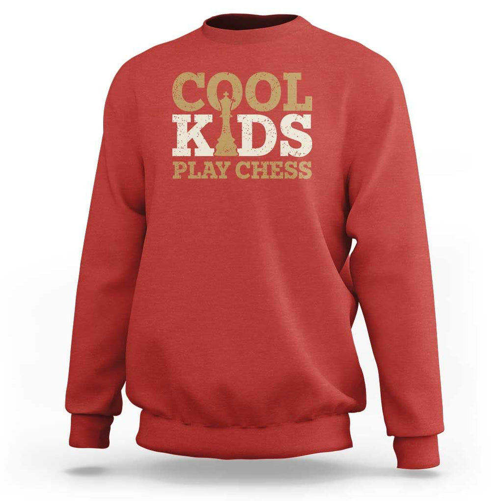 Chess Lover Sweatshirt Cool Kids Play Chess Vintage King TS11 Red Print Your Wear