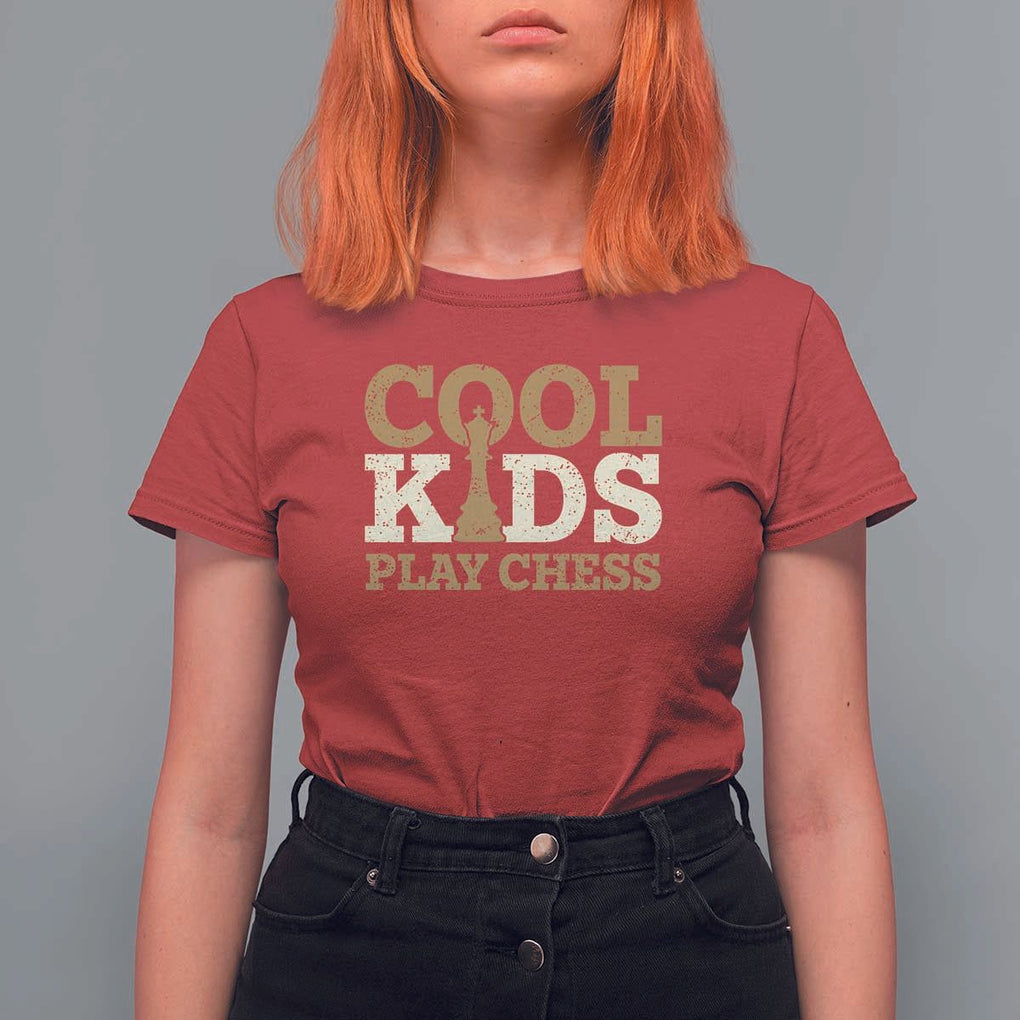 Chess Lover T Shirt For Women Cool Kids Play Chess Vintage King TS11 Red Print Your Wear