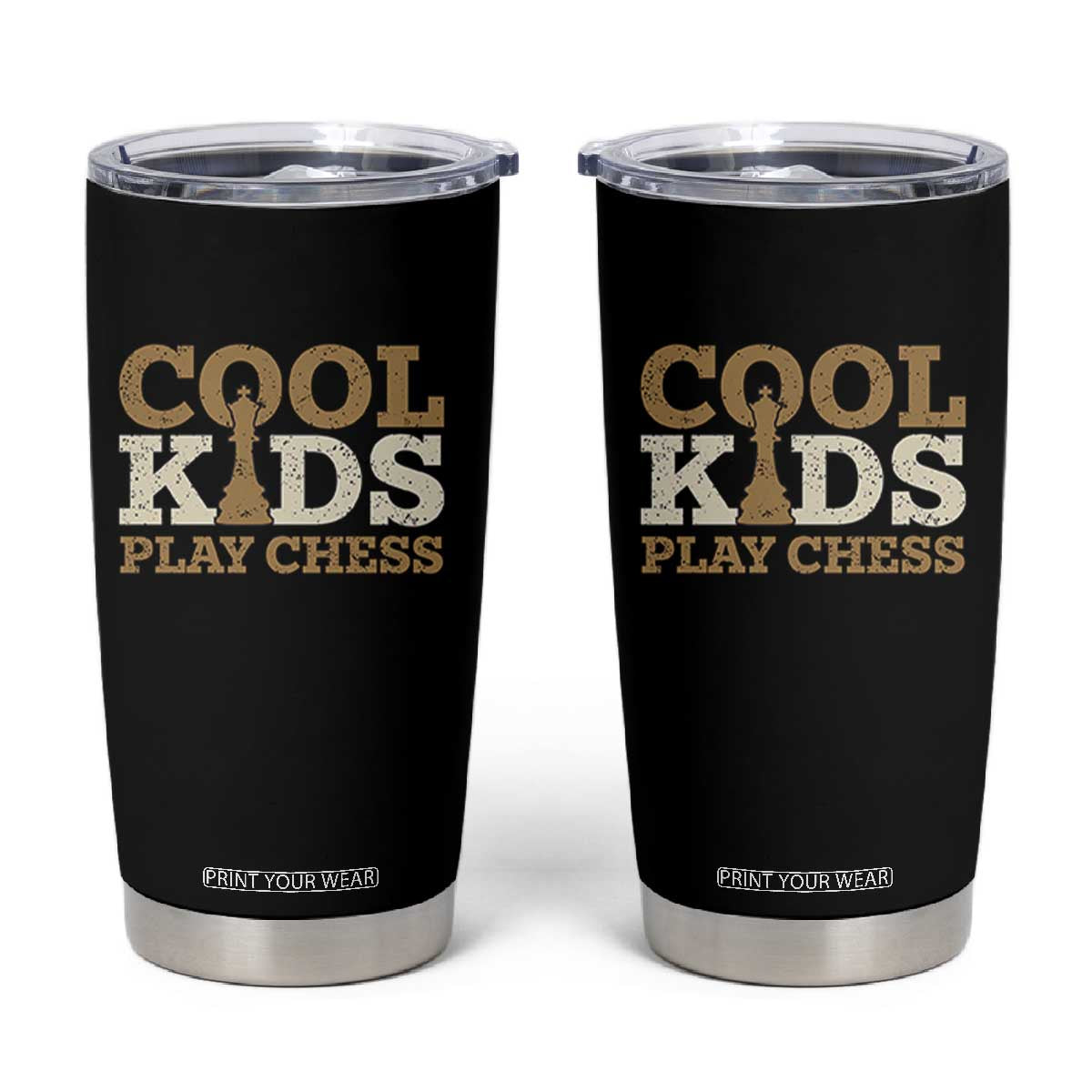 Chess Lover Tumbler Cup Cool Kids Play Chess Vintage King TS11 Black Print Your Wear