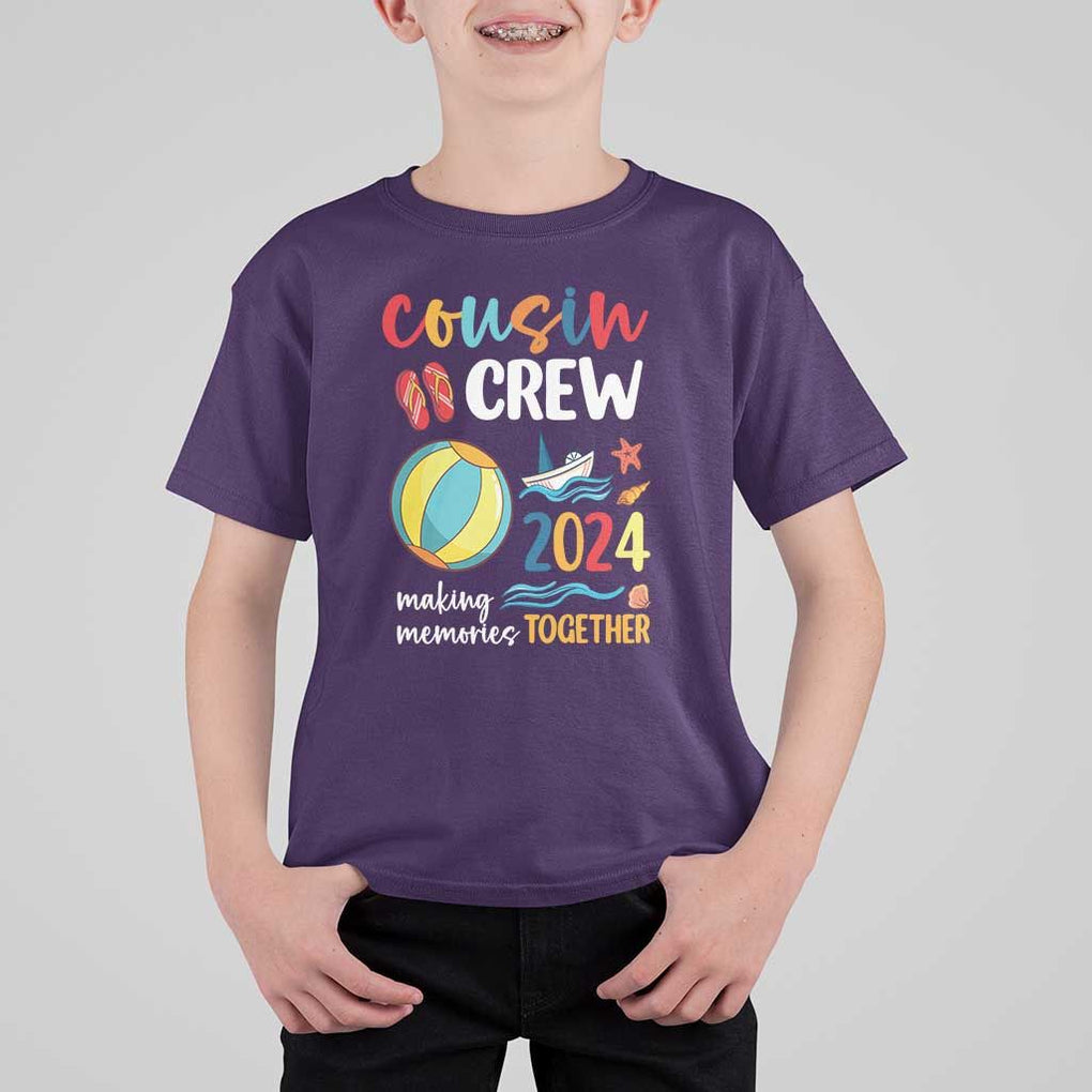 Cousin Crew 2024 Making Memories Together T Shirt For Kid Summer Vacation Beach Family Trips Matching Ocean Wave TS11 Purple Print Your Wear