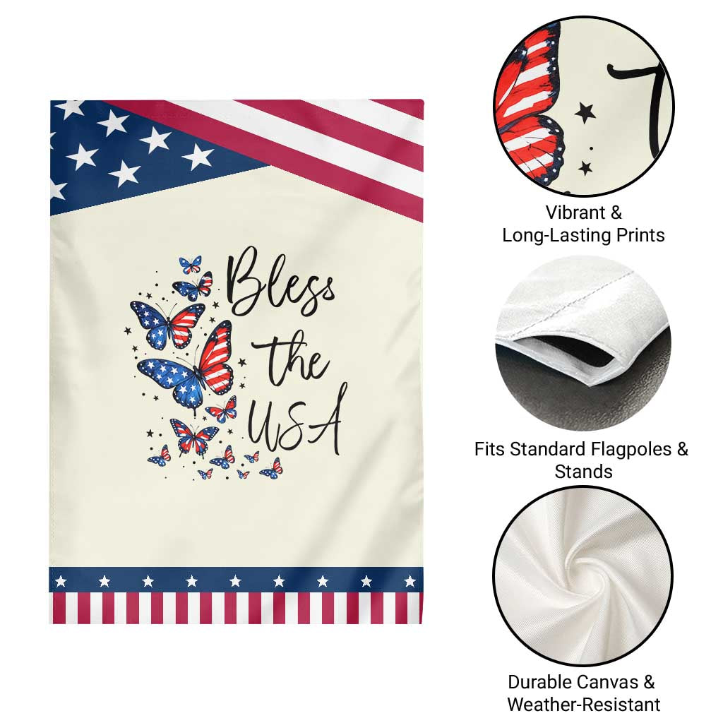 Bless The USA 4th of July Garden Flag Patriotic American Flag Butterfly Independence Day TS11 Print Your Wear