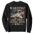 Warning May Start Talking About WWII Sweatshirt American Flag Fighter Jet TS11 Black Print Your Wear