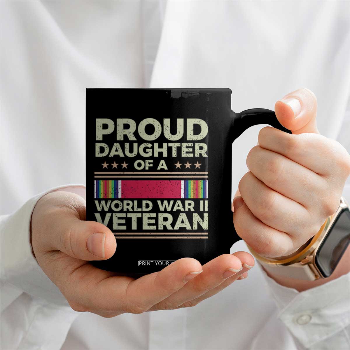 Proud Daughter Of A World War II Veteran Coffee Mug US WWII Vet TS11 Print Your Wear