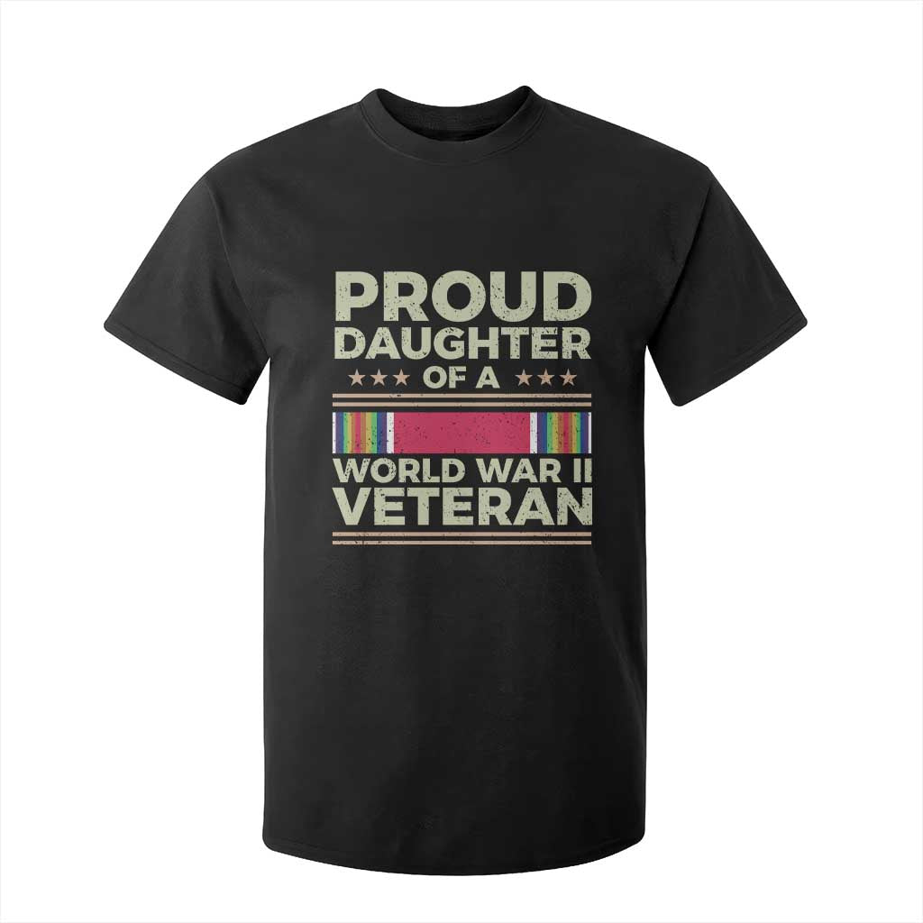 Proud Daughter Of A World War II Veteran T Shirt For Kid US WWII Vet TS11 Black Print Your Wear