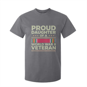 Proud Daughter Of A World War II Veteran T Shirt For Kid US WWII Vet TS11 Charcoal Print Your Wear