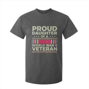 Proud Daughter Of A World War II Veteran T Shirt For Kid US WWII Vet TS11 Dark Heather Print Your Wear