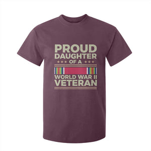 Proud Daughter Of A World War II Veteran T Shirt For Kid US WWII Vet TS11 Maroon Print Your Wear