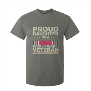 Proud Daughter Of A World War II Veteran T Shirt For Kid US WWII Vet TS11 Military Green Print Your Wear