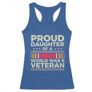 Proud Daughter Of A World War II Veteran Racerback Tank Top US WWII Vet TS11 Royal Blue Print Your Wear
