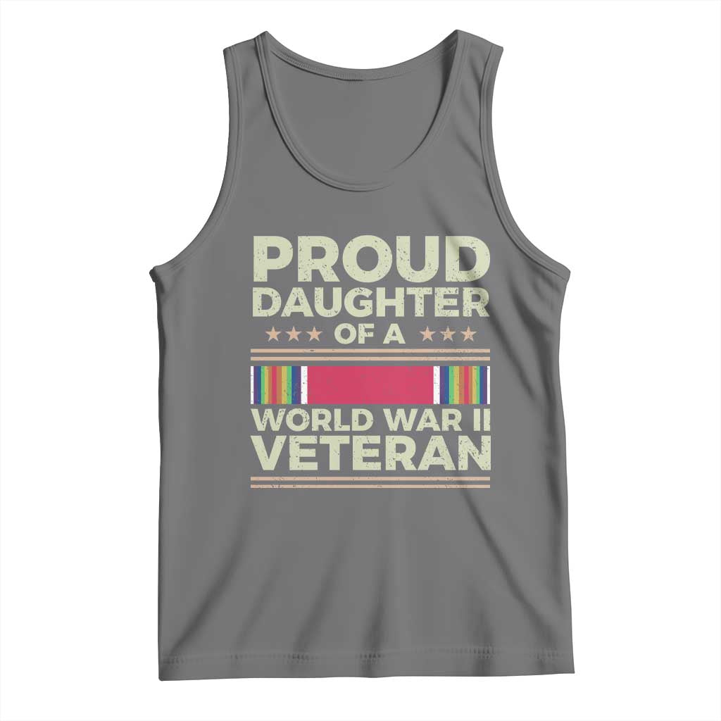 Proud Daughter Of A World War II Veteran Tank Top US WWII Vet TS11 Black Heather Print Your Wear