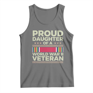 Proud Daughter Of A World War II Veteran Tank Top US WWII Vet TS11 Black Heather Print Your Wear