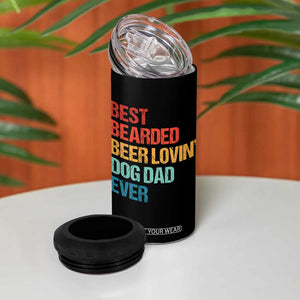 Best Bearded Beer Loving Dog Dad Ever 4 in 1 Can Cooler Tumbler Pet Lover Father's Day