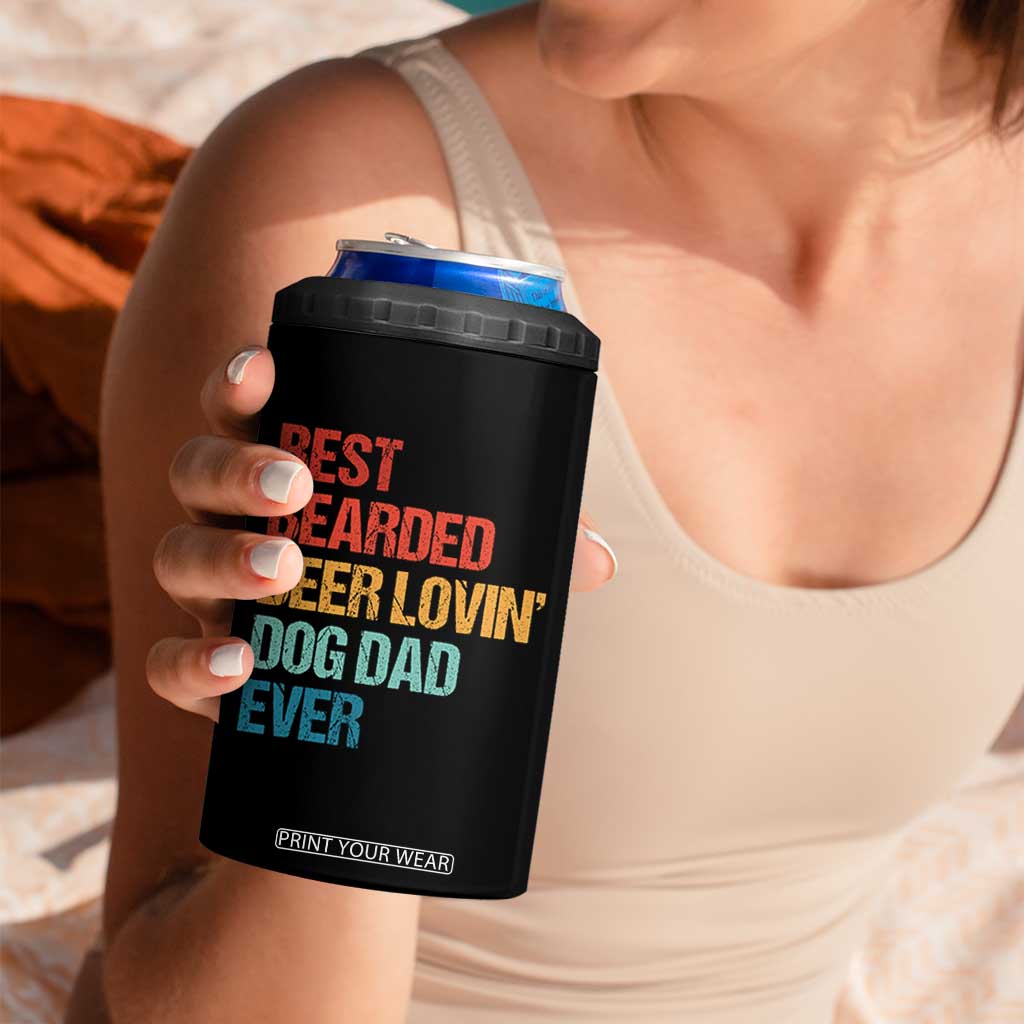 Best Bearded Beer Loving Dog Dad Ever 4 in 1 Can Cooler Tumbler Pet Lover Father's Day