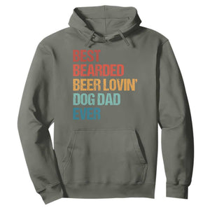 Best Bearded Beer Loving Dog Dad Ever Hoodie Pet Lover Father's Day TS11 Military Green Print Your Wear