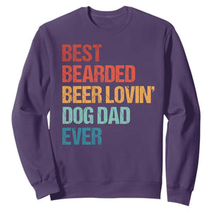 Best Bearded Beer Loving Dog Dad Ever Sweatshirt Pet Lover Father's Day TS11 Purple Print Your Wear
