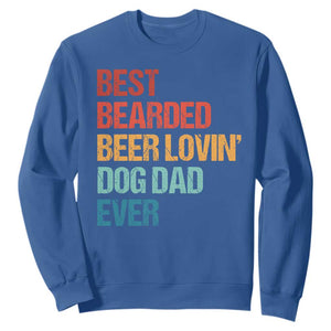Best Bearded Beer Loving Dog Dad Ever Sweatshirt Pet Lover Father's Day TS11 Royal Blue Print Your Wear