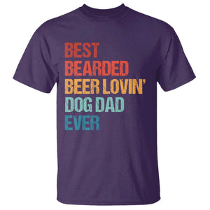 Best Bearded Beer Loving Dog Dad Ever T Shirt Pet Lover Father's Day TS11 Purple Print Your Wear