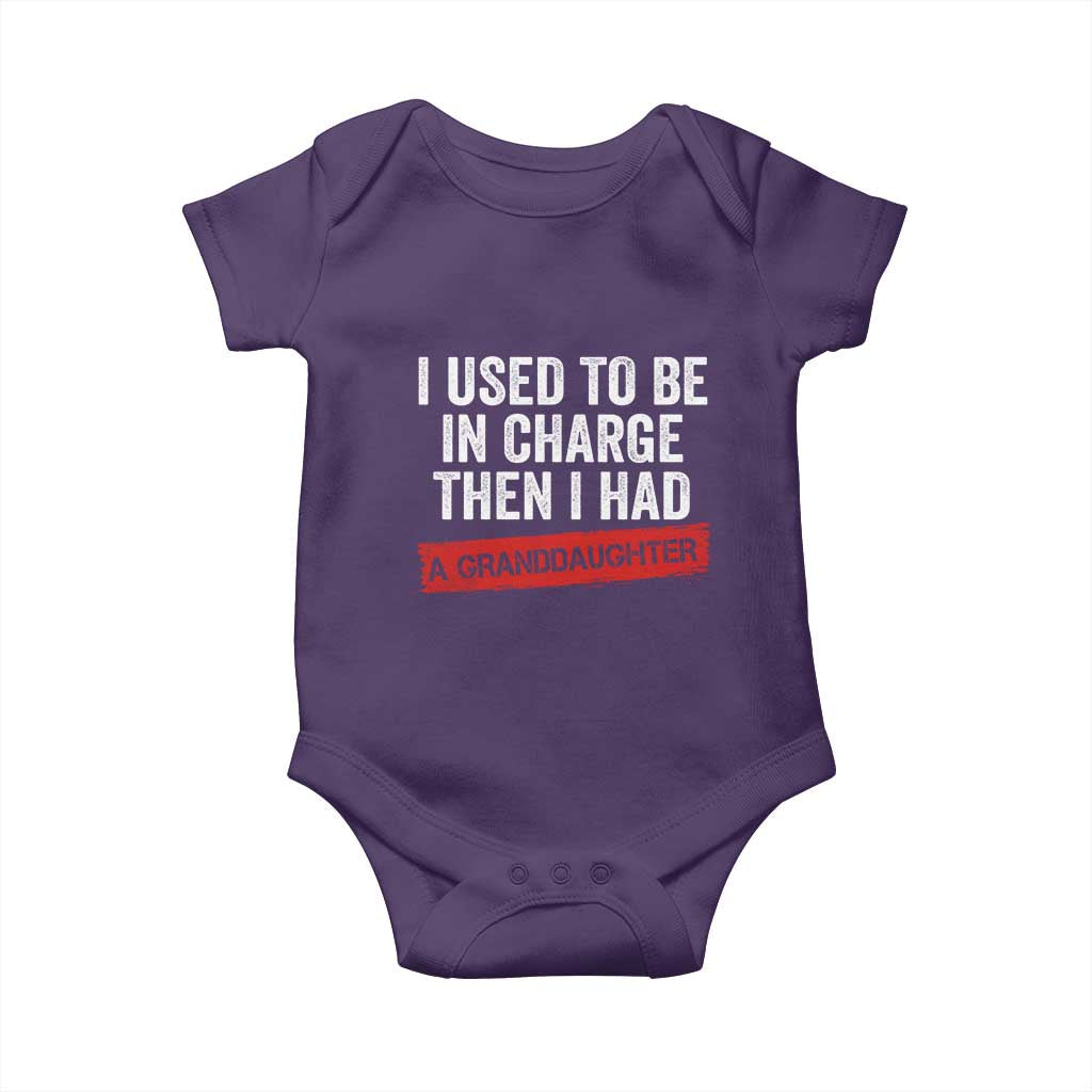 I Used To Be In Charge Then I Had A Granddaughter Baby Onesie Funny Girl Grandpa Father's Day TS11 Purple Print Your Wear