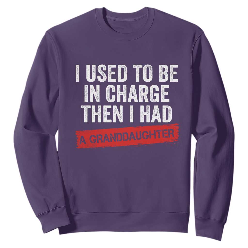 I Used To Be In Charge Then I Had A Granddaughter Sweatshirt Funny Girl Grandpa Father's Day TS11 Purple Print Your Wear