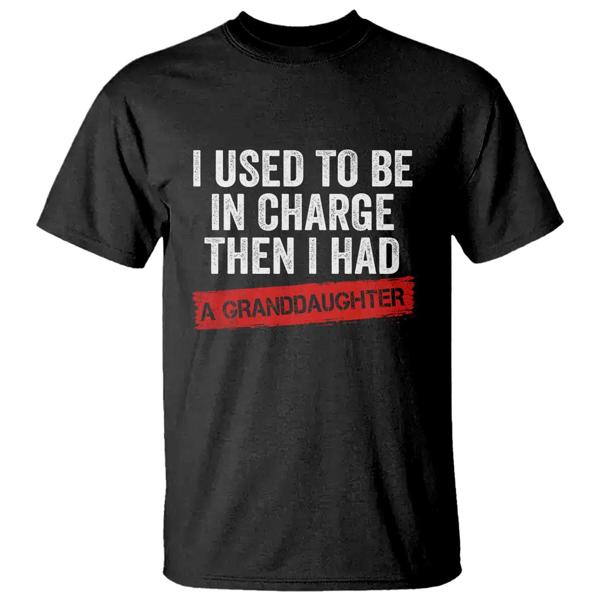 I Used To Be In Charge Then I Had A Granddaughter T Shirt Funny Girl Grandpa Father's Day TS11 Black Print Your Wear