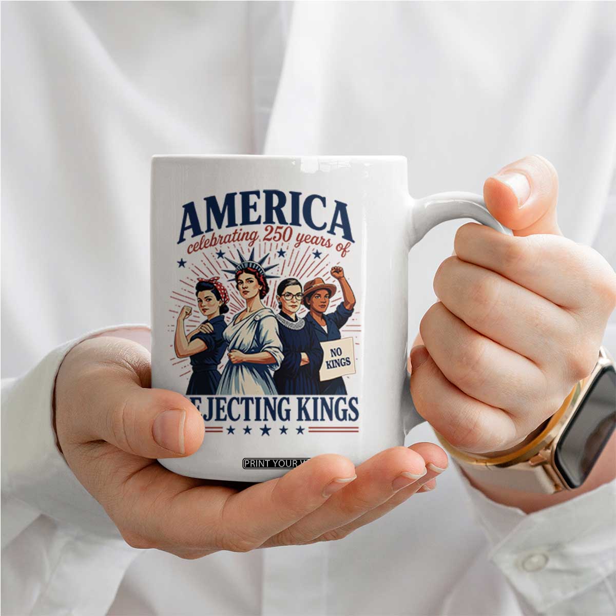 America Celebrating 250 Years Of Rejecting Kings 4th of July Coffee Mug