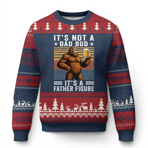 It Is Not A Dad Bod It Is A Father Figure Ugly Christmas Sweater Funny Beer Bigfoot Dad Father's Day TS11 Navy Red Print Your Wear