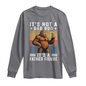 It Is Not A Dad Bod It Is A Father Figure Long Sleeve Shirt Funny Beer Bigfoot Dad Father's Day TS11 Charcoal Print Your Wear
