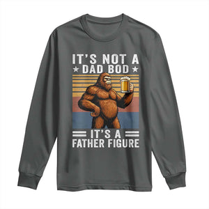 It Is Not A Dad Bod It Is A Father Figure Long Sleeve Shirt Funny Beer Bigfoot Dad Father's Day TS11 Dark Heather Print Your Wear