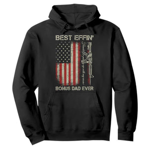 Best Effin Bonus Dad Ever Hoodie Step Dad Fathers Day Vintage American Flag TS11 Black Print Your Wear