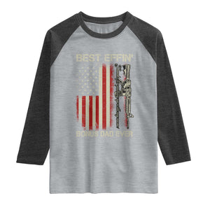 Best Effin Bonus Dad Ever Raglan Shirt Step Dad Fathers Day Vintage American Flag TS11 Heather Gray Heather Charcoal Print Your Wear