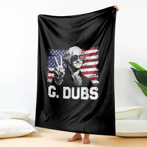 G Dubs George Washington Funny 4th Of July Throw Blanket Vintage American Flag