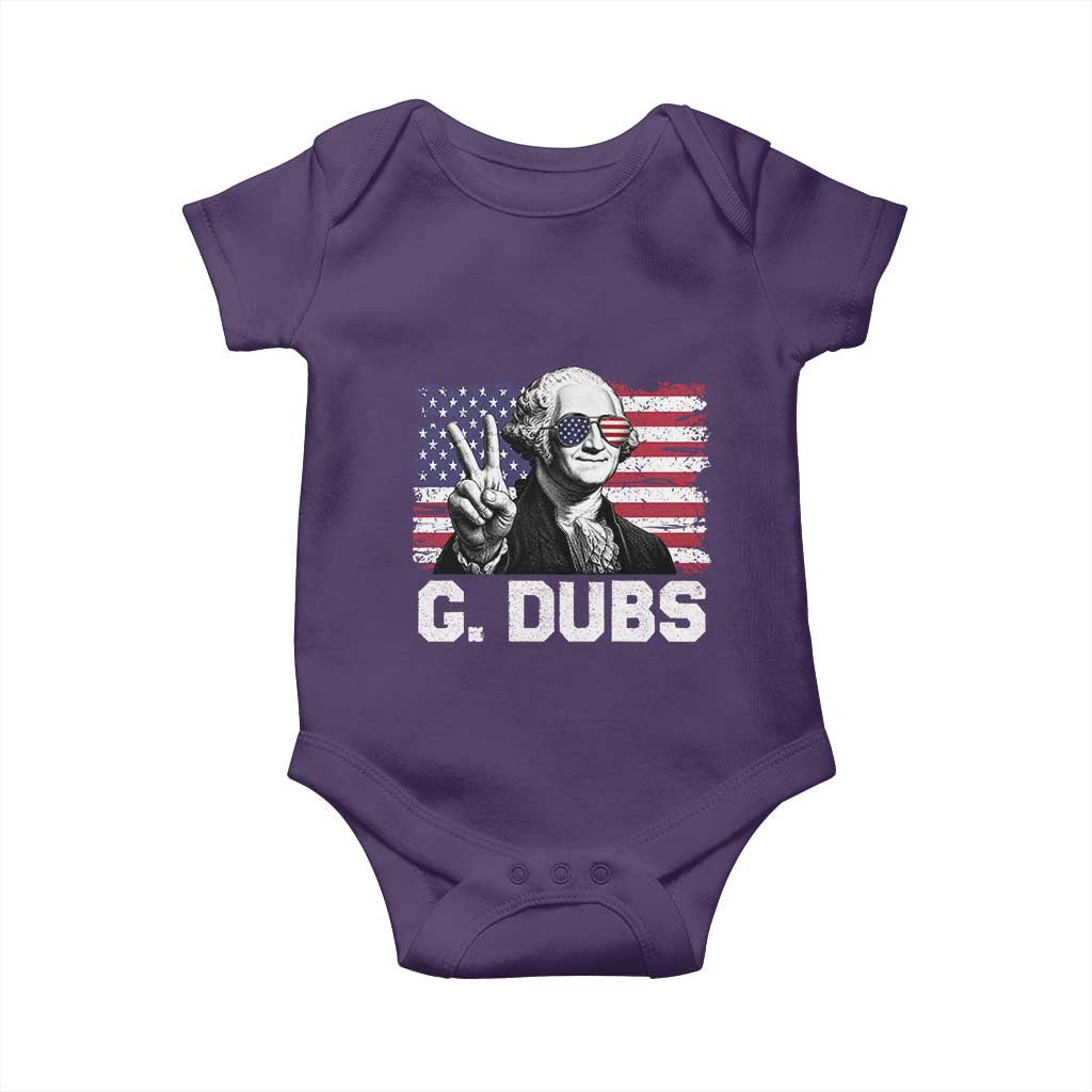 G Dubs George Washington Funny 4th Of July Baby Onesie Vintage American Flag