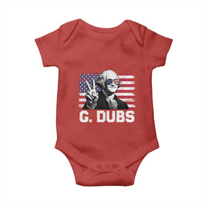 G Dubs George Washington Funny 4th Of July Baby Onesie Vintage American Flag