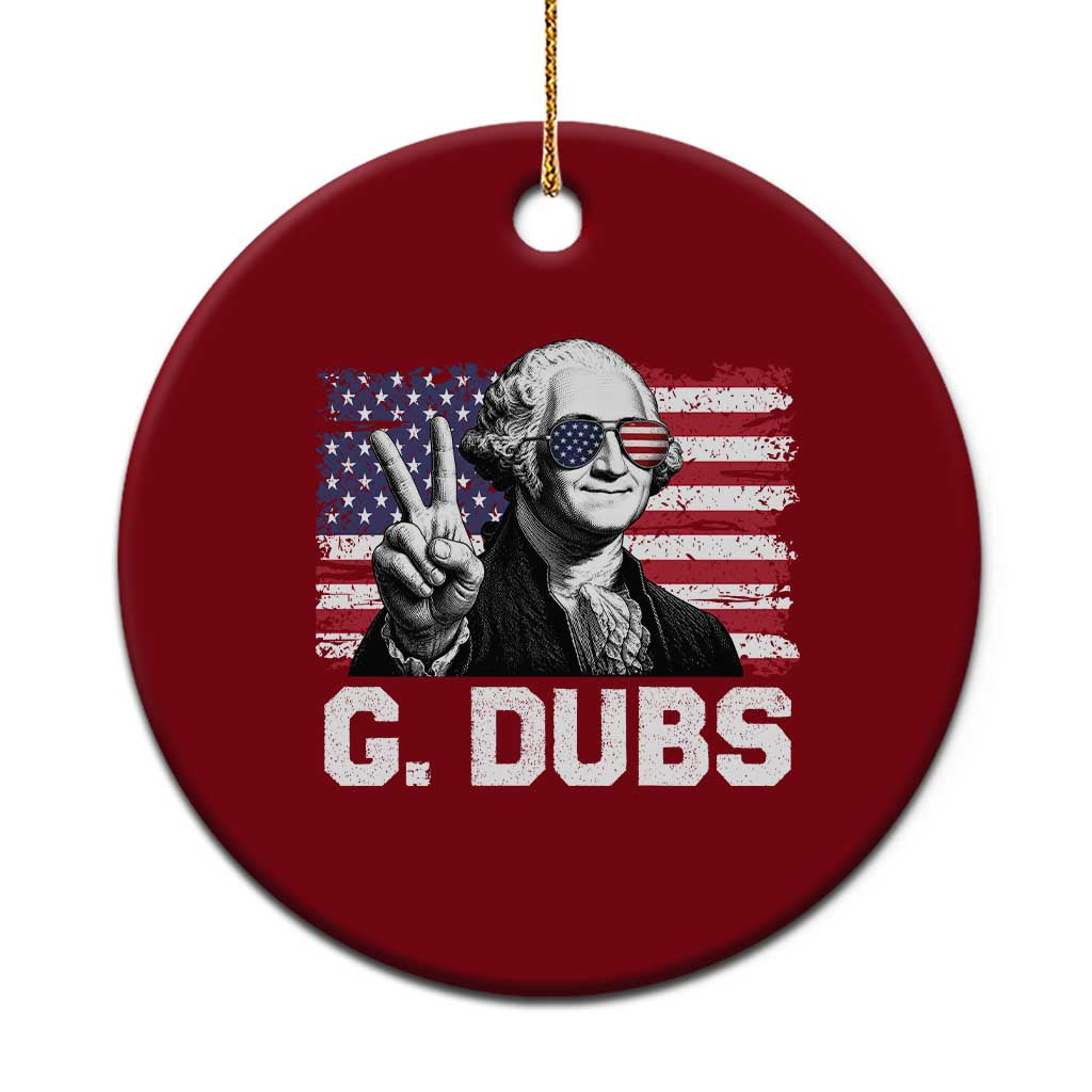 G Dubs George Washington Funny 4th Of July Ceramic Ornament Vintage American Flag