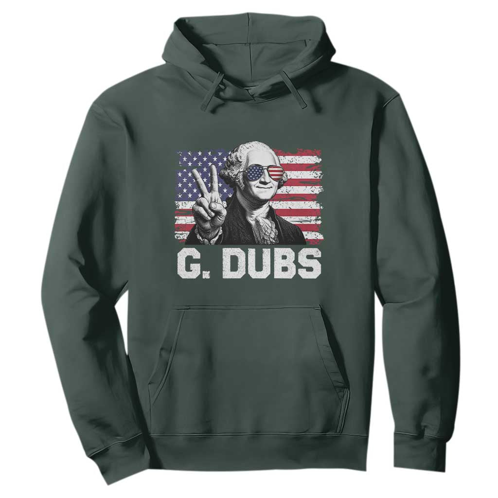 G Dubs George Washington Funny 4th Of July Hoodie Vintage American Flag