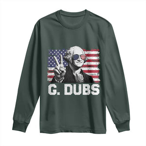 G Dubs George Washington Funny 4th Of July Long Sleeve Shirt Vintage American Flag