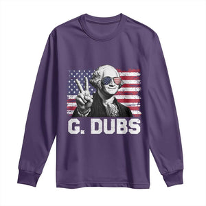 G Dubs George Washington Funny 4th Of July Long Sleeve Shirt Vintage American Flag