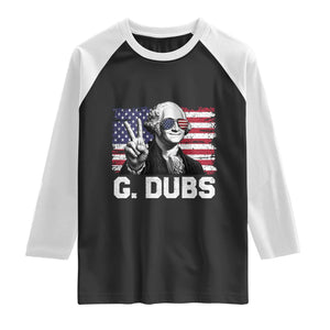 G Dubs George Washington Funny 4th Of July Raglan Shirt Vintage American Flag