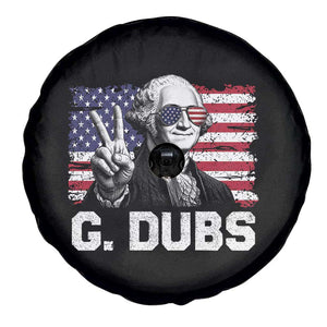 G Dubs George Washington Funny 4th Of July Spare Tire Cover Vintage American Flag