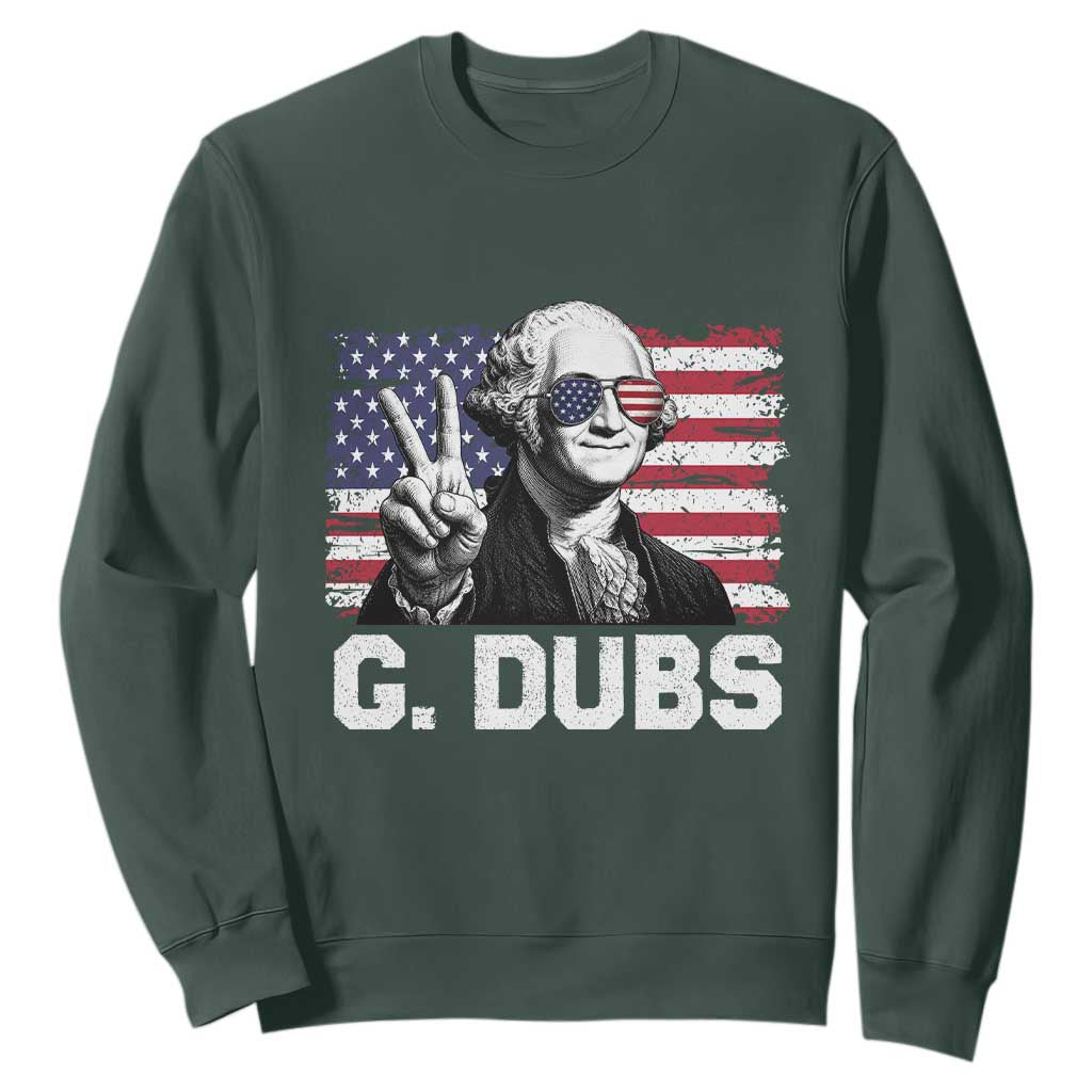 G Dubs George Washington Funny 4th Of July Sweatshirt Vintage American Flag