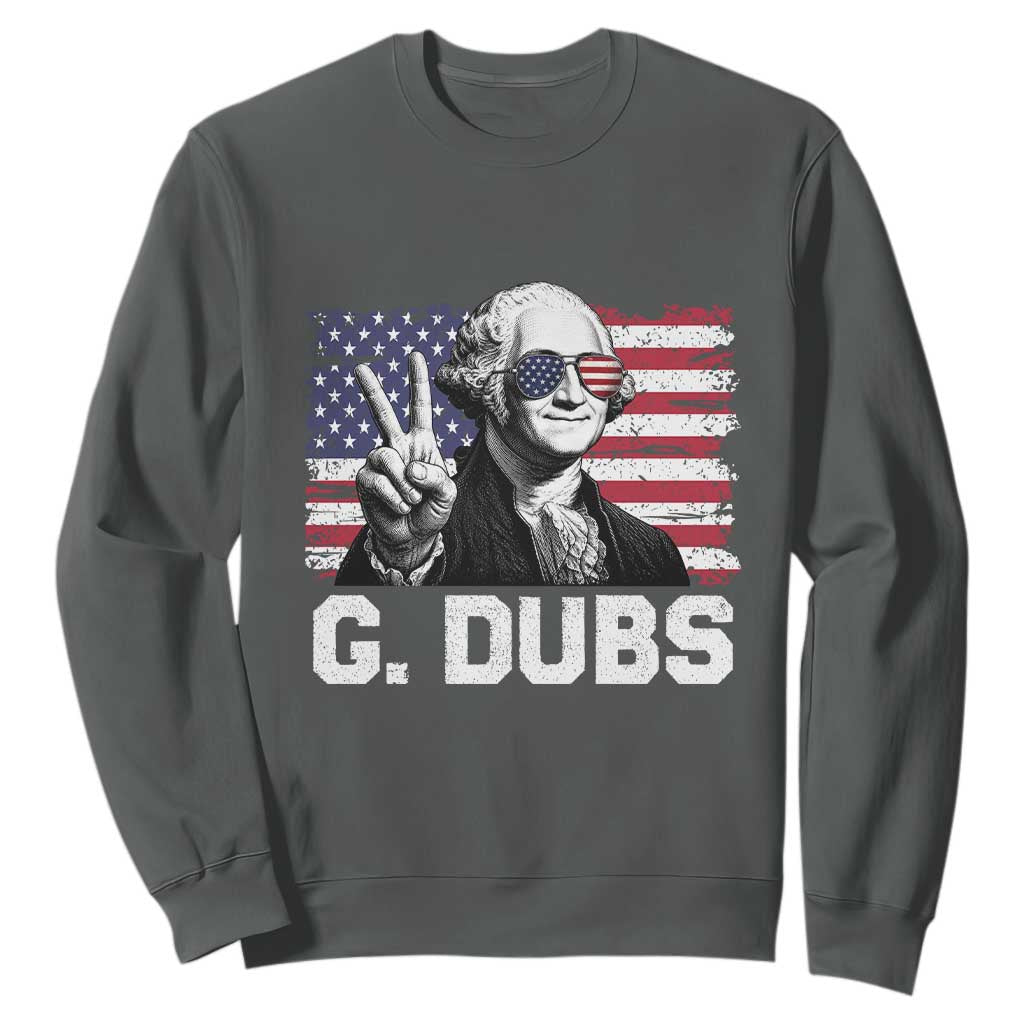 G Dubs George Washington Funny 4th Of July Sweatshirt Vintage American Flag
